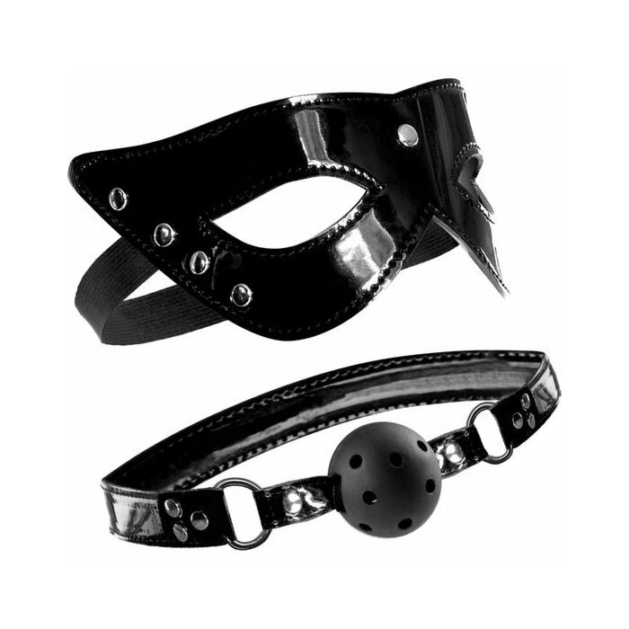 Maschera e bavaglio in pelle fantasia limited edition Fetish