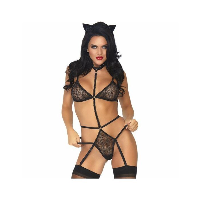 Gattino con giarrettiere - nero