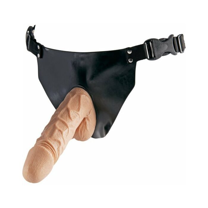 Pettorina con pene realistico e mutandine regolabili