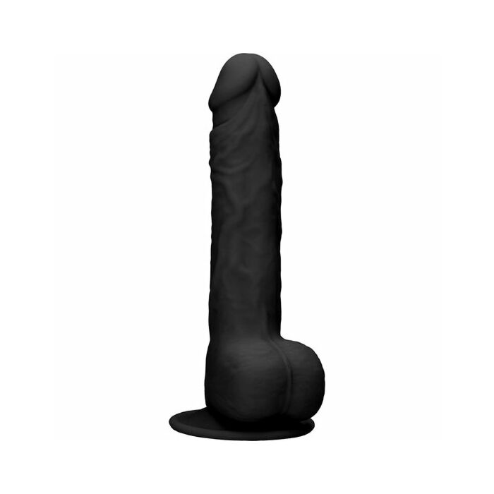 Pene in silicone con testicoli 24 cm - nero