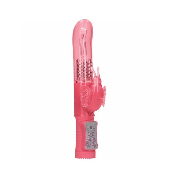 Vibratore a farfalla rampante con rotazione - rosa