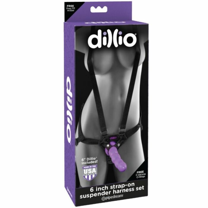 Cinturino Dillio su imbracatura con cinturini e dildo 15 cm