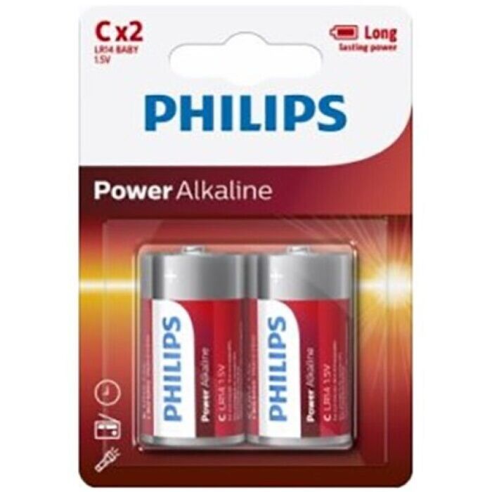 Confezione Doppia di Batterie Alcaline Philips LR14