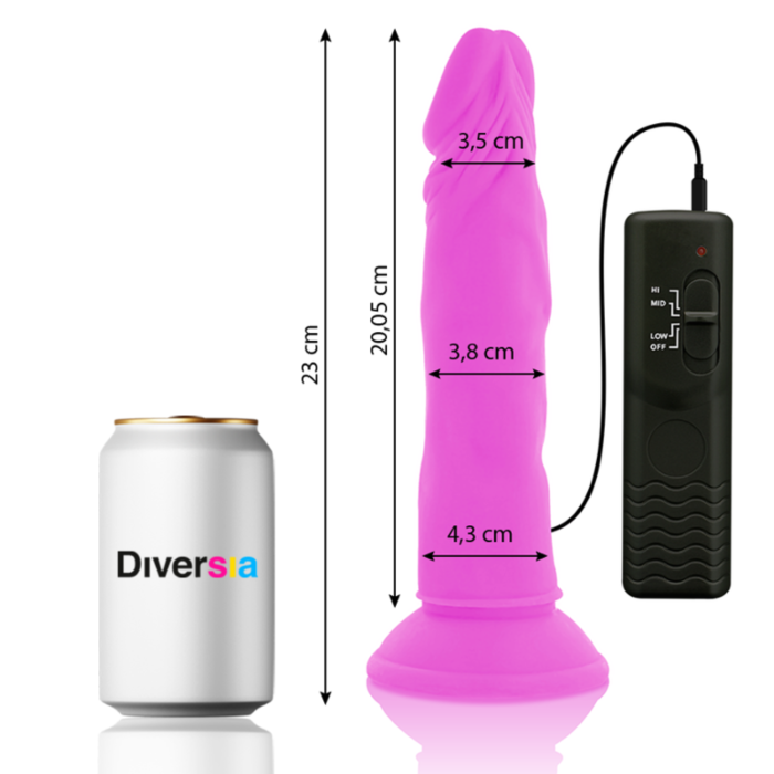 FlexiVibe - Dildo Vibrante 23cm - Lilla