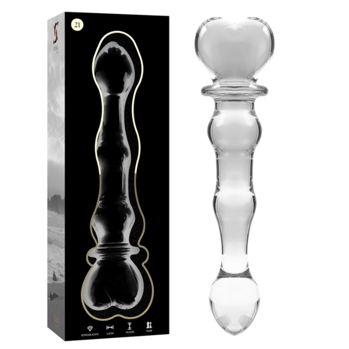 Dildo in vetro borosilicato nebuloso - Trasparente