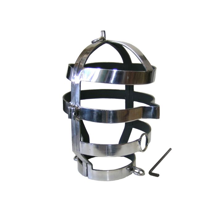 Maschera di metallo duro con collana in acciaio