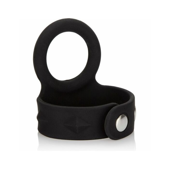 Supporto per scroto tri-snap - cinturino in silicone nero misura m