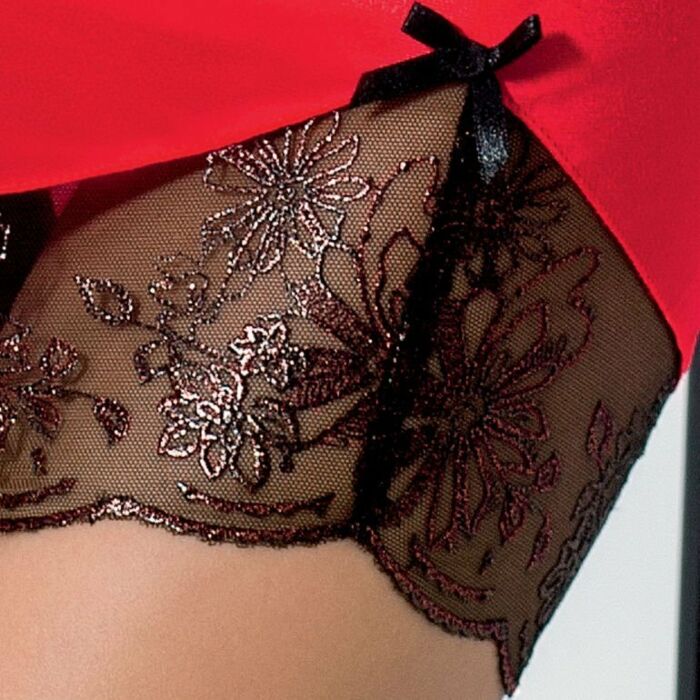 Passamontagna flangia chemise e perizoma rosso l / xl