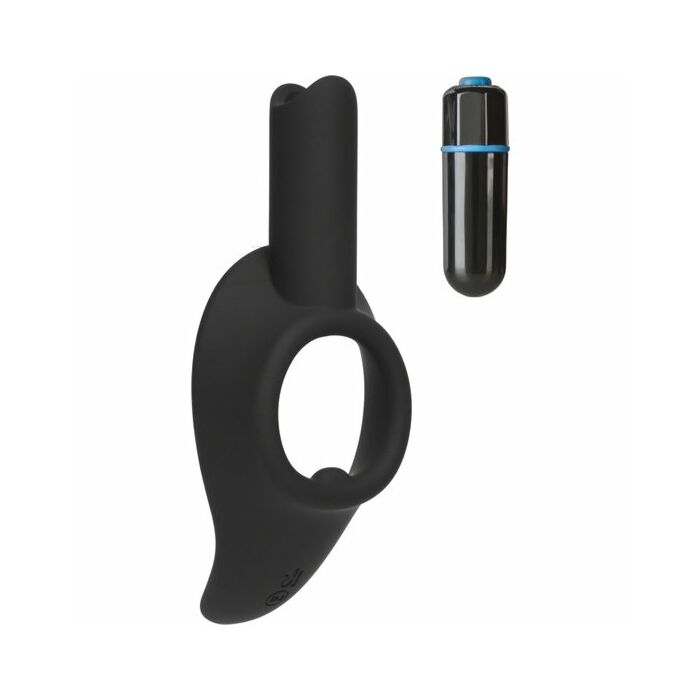 Anello vibrante in silicone nero cock jock