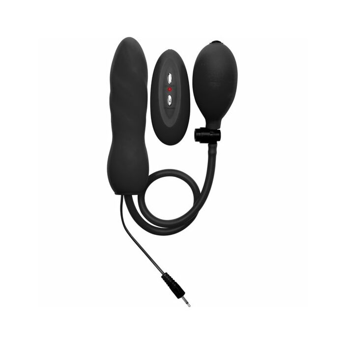 Ouch vibratore gonfiabile per pene in silicone nero 14 cm