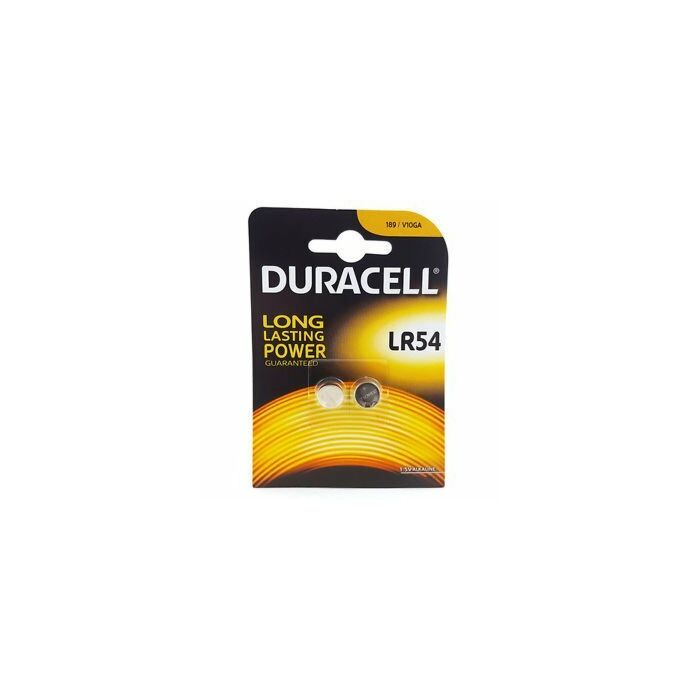 Batteria a bottone alcalina Duracell lr54 lr1130 ag10 blister 1,5v * 2