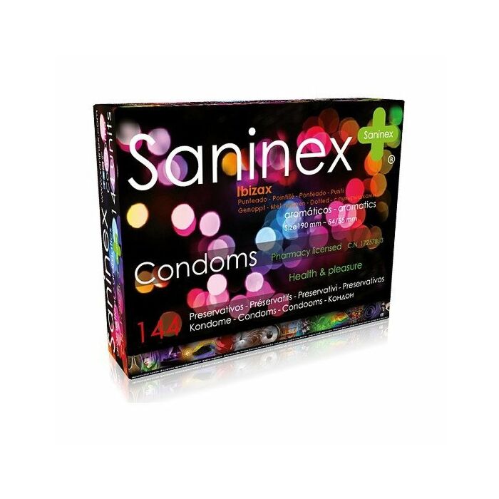 Preservativi ibizax Saninex - punteggiato 144 pz
