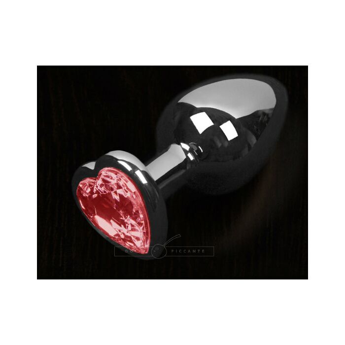 Plug metal corazon rojo - s