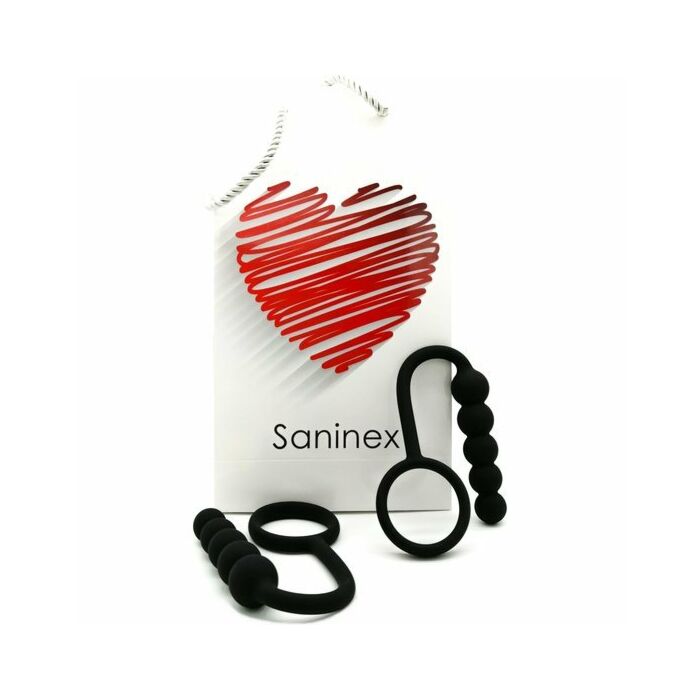 Saninex duplo - plug anale con anello - nero