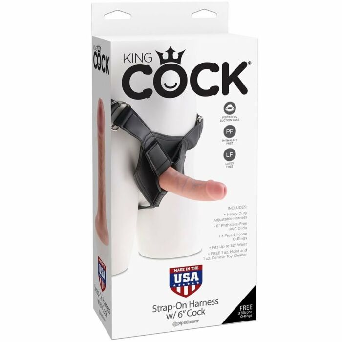 Imbracatura strapon King Cock con 6