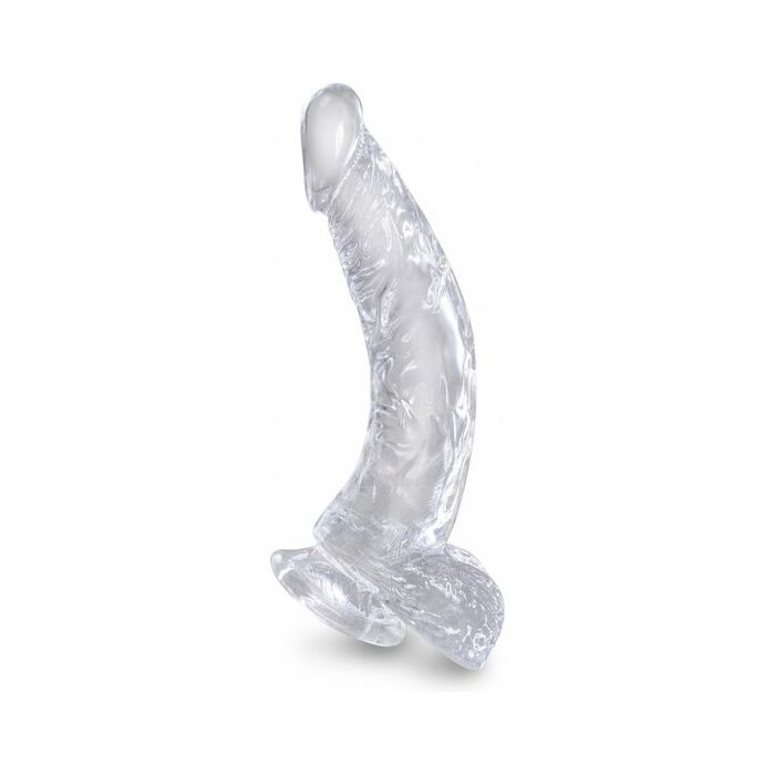 King cock - dildo curvo realistico, trasparente -16,5 cm