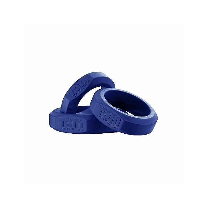Set di 3 anelli in silicone blu