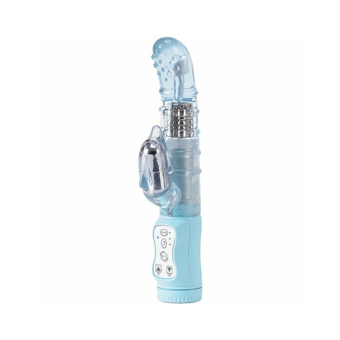 Vibratore rampante mini delfino blu perla