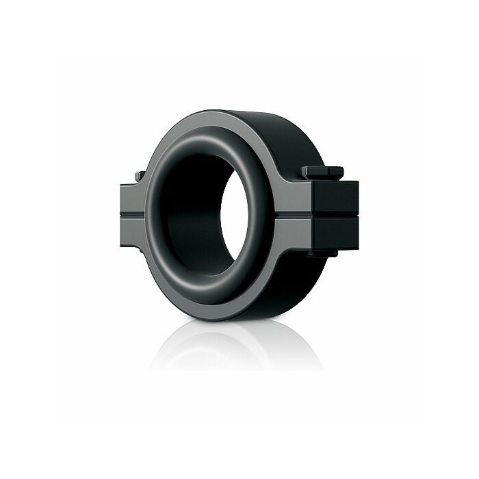 Anello di controllo in silicone con fascetta stringitubo - nero