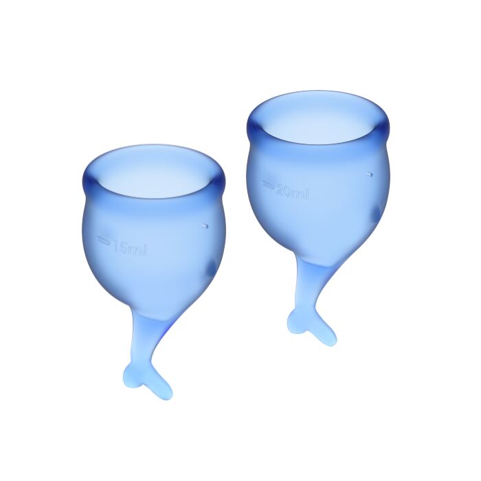 Satisfyer feel secure kit copa mestruale azul intenso 15 + 20ml