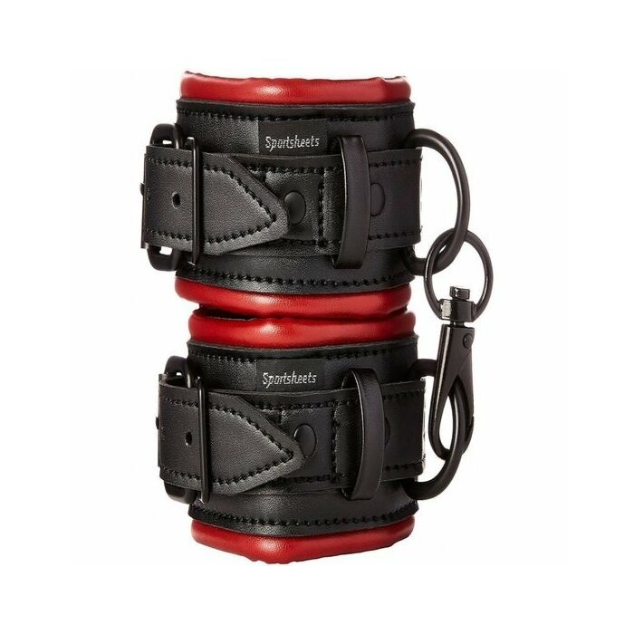 Polsini con zafferano - manette in pelle - rosso