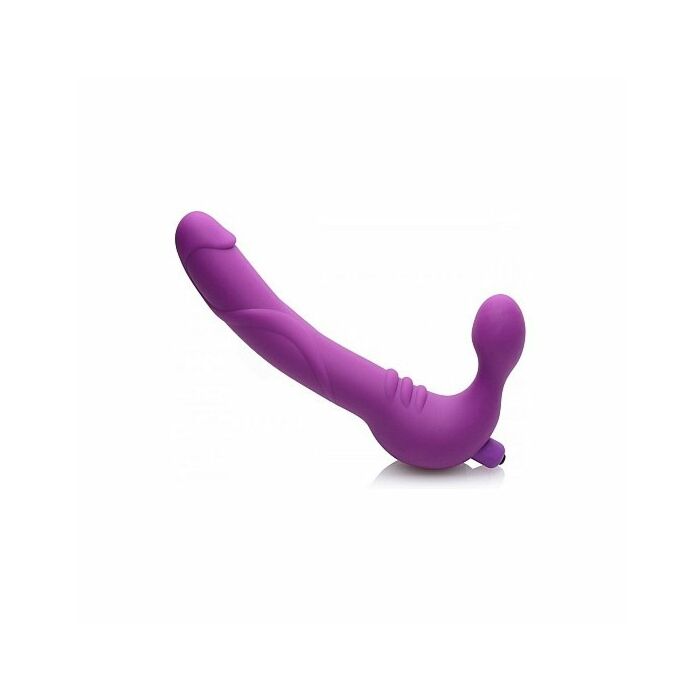 Imbracatura revolver Royal con dildo vibrante in silicone - viola