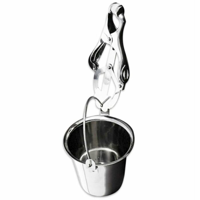 Morsetto rigido in metallo con deposito