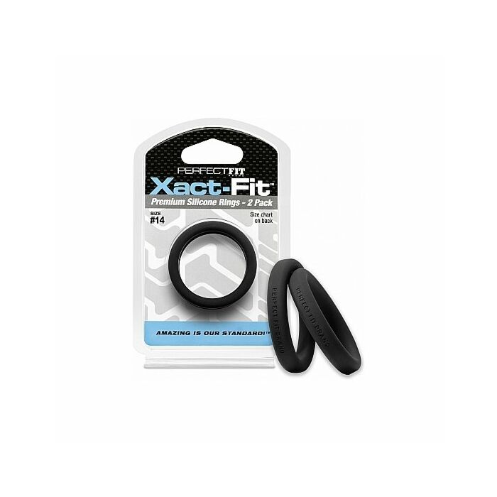 Confezione da 2 anelli in silicone Xact-fit 14,4 cm - nero