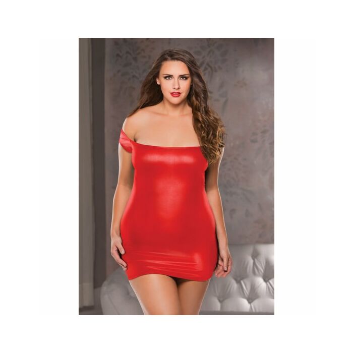 Abito con spalle scoperte - rojo