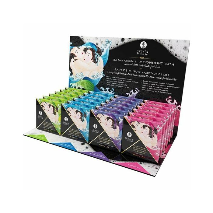 Esposizione di sali da bagno con cristalli Shunga 24 pezzi