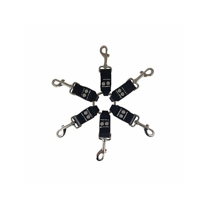 Anello con ganci in pelle