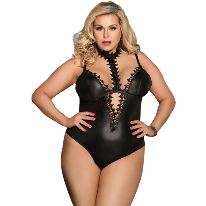 Subblime queen plus orsacchiotto in stile fetish con scollo all'americana