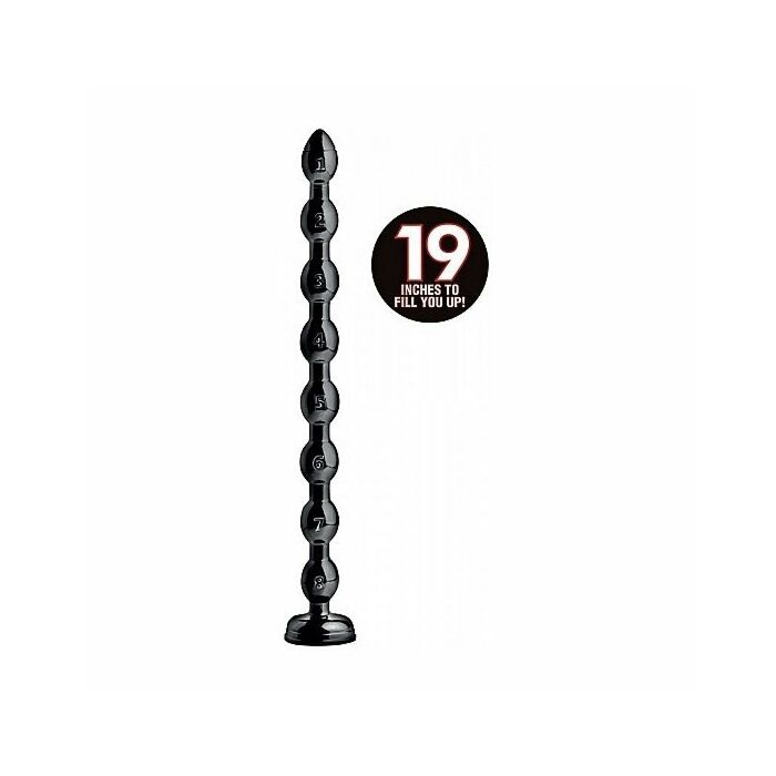 Dildo con perline 58x7,6cm - negro