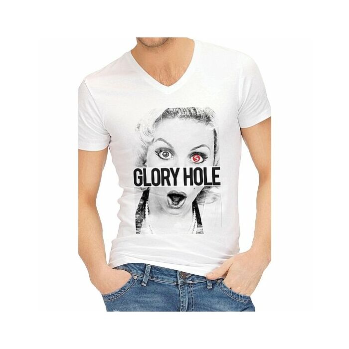 T-shirt divertente con foro di gloria