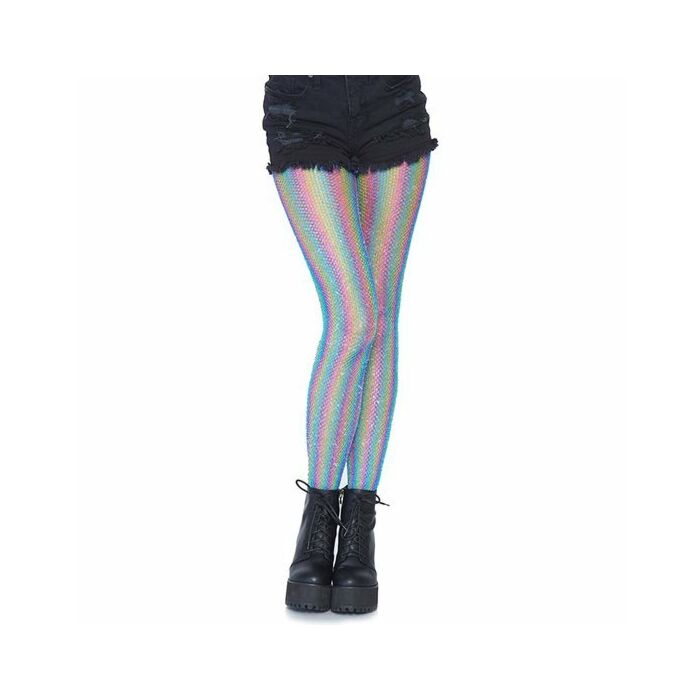 Collant fantasia lurex arcobaleno - blu