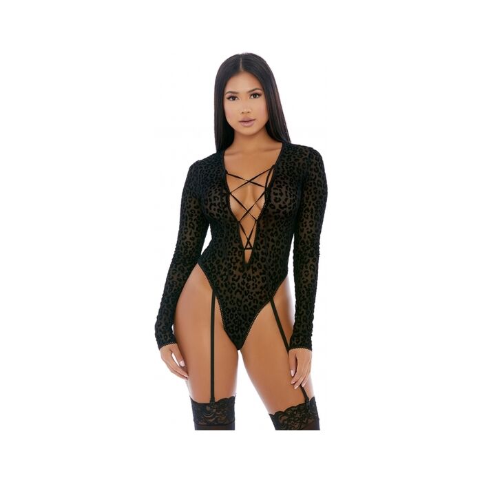 Feline lustful long sleeve body negro
