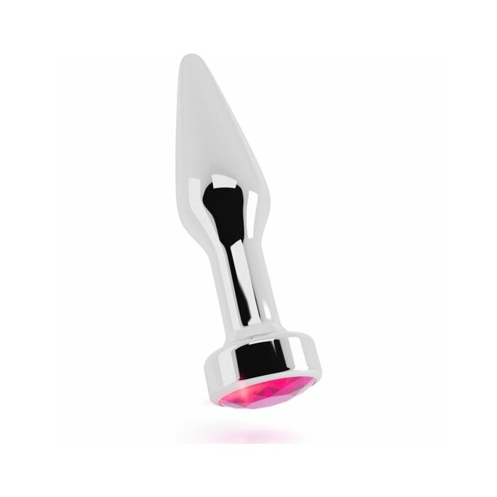 Ricco plug argento r9 anale metallo zaffiro rosa 10cm