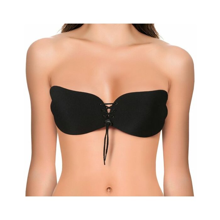 Reggiseno senza spalline autoadesivo semplice invisibile - colore nero
