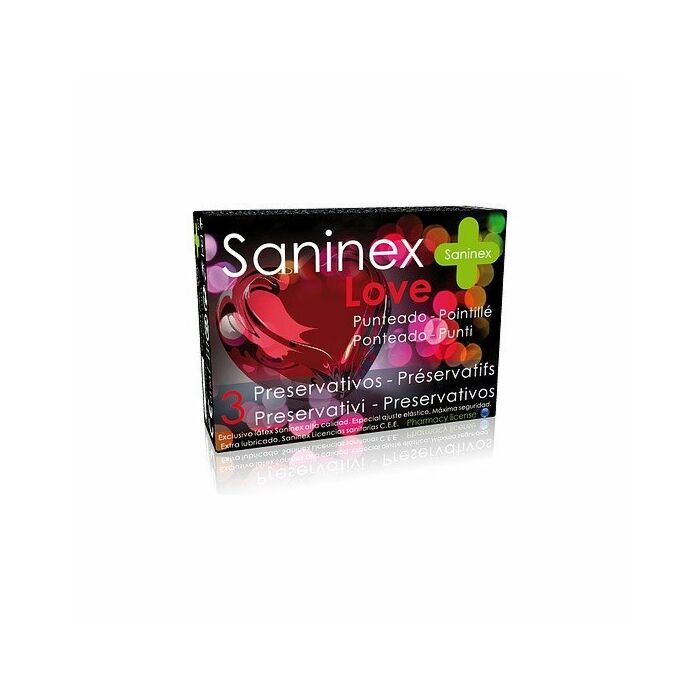 Preservativi Saninex amore punteggiato 3 uts