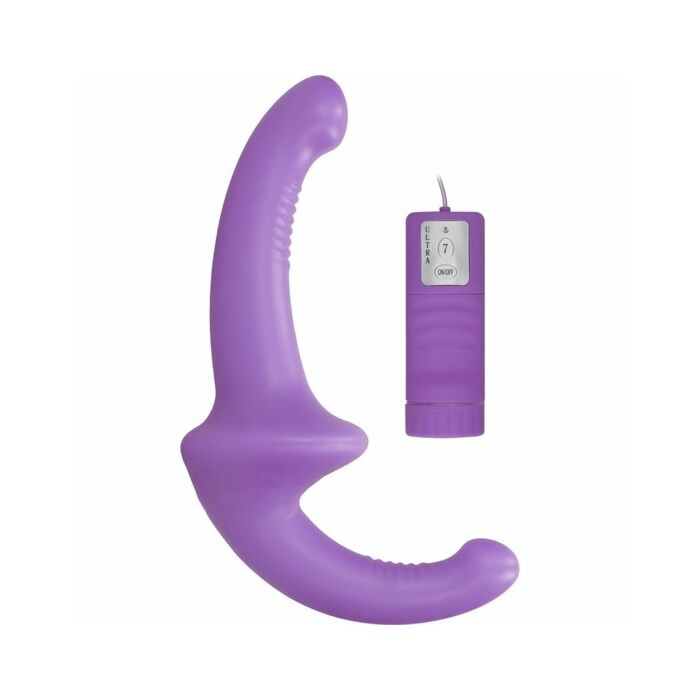 Dildo vibrante con imbracatura senza attacco in silicone - viola