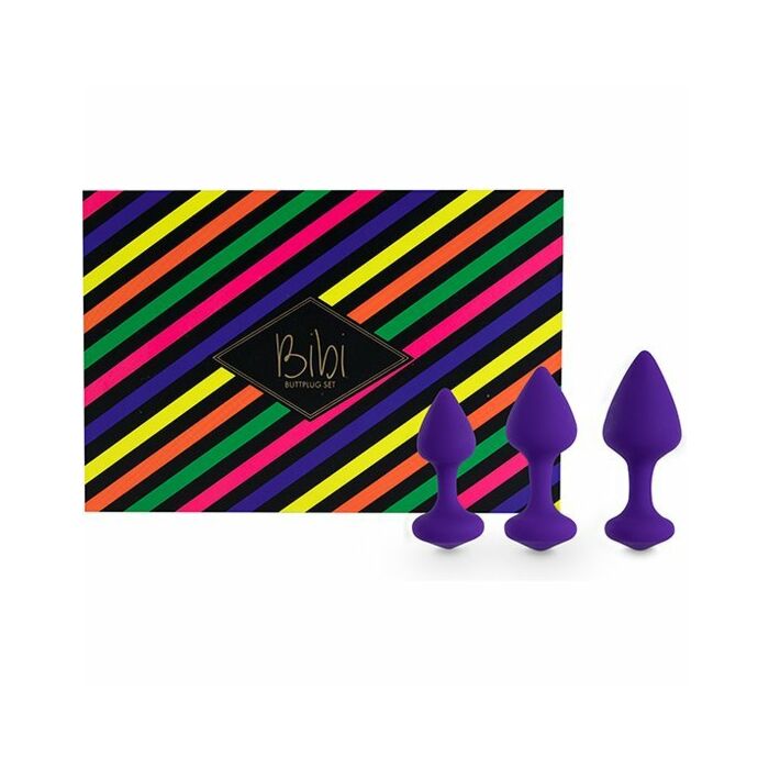Feelztoys - kit bibi di 3 tappi in silicone - viola