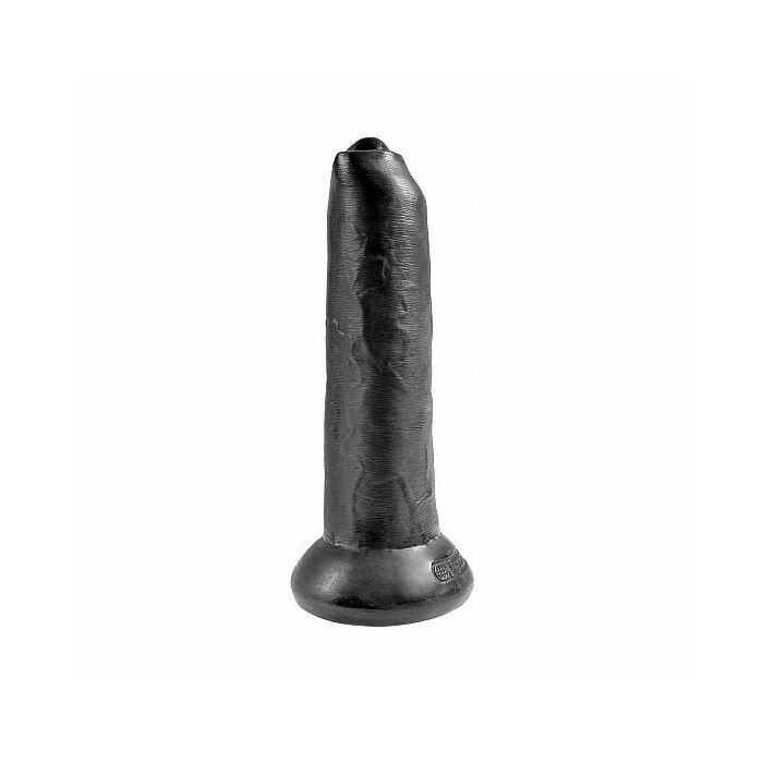 Non tagliato 25,4 cm - pene realistico con prepuzio mobile - nero