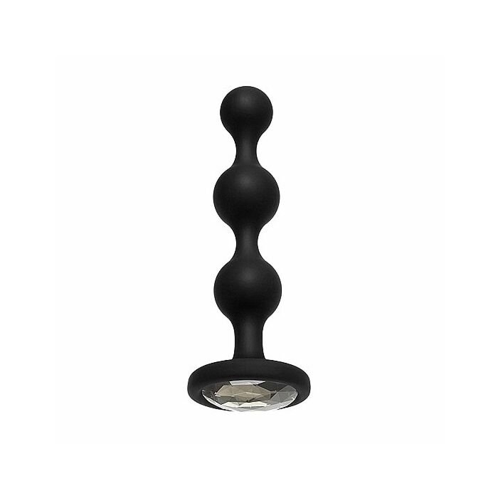 Booty bling - plug anale in silicone con perla - argento