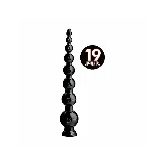 Dildo con perline 58x10cm - negro
