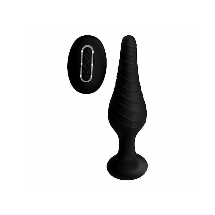 Plug anale in silicone con telecomando - Nero