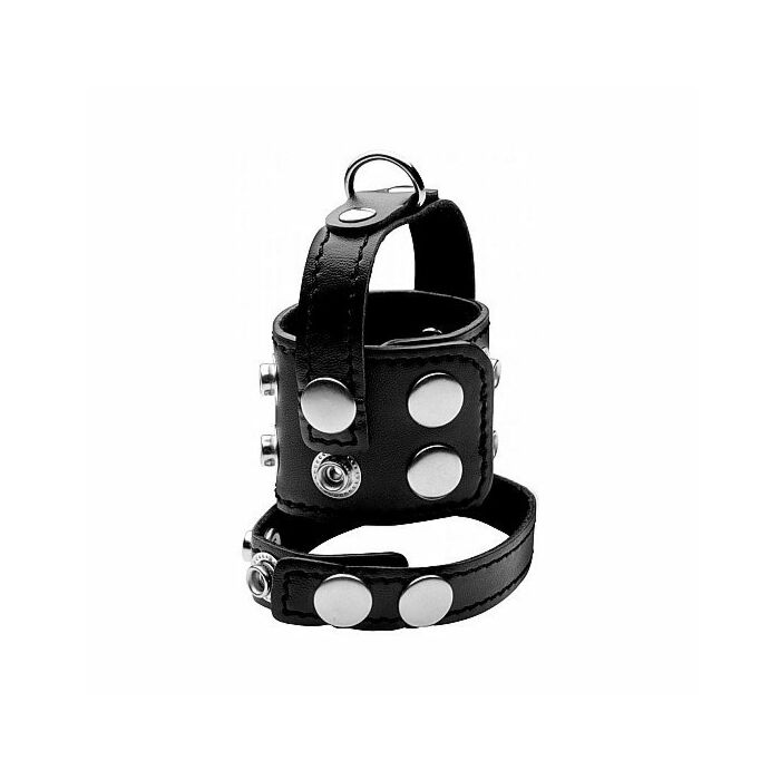 Pettorina in pelle con borchie per il pene