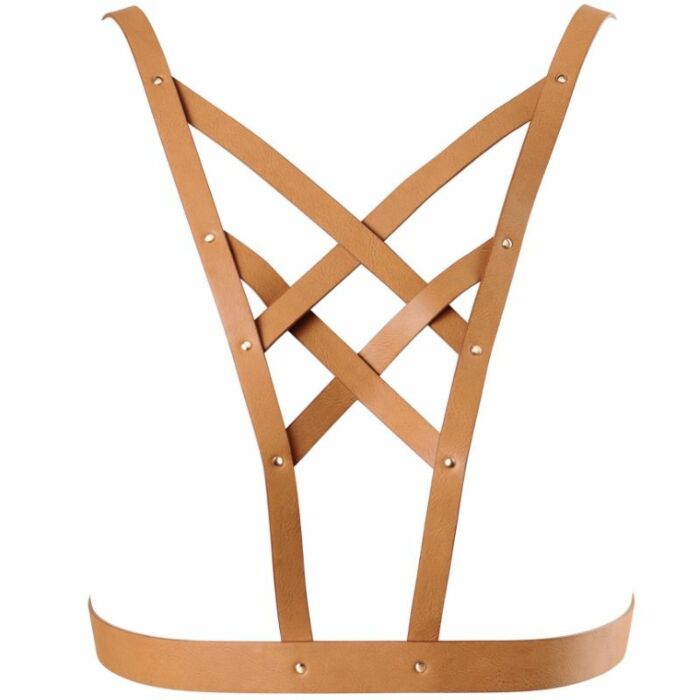 Imbracatura a croce labirinto indiscrets Bijoux con scollo - marrone