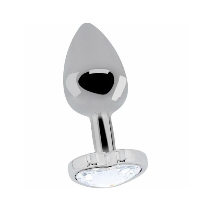 Love plug cuore e diamante 8 cm argento