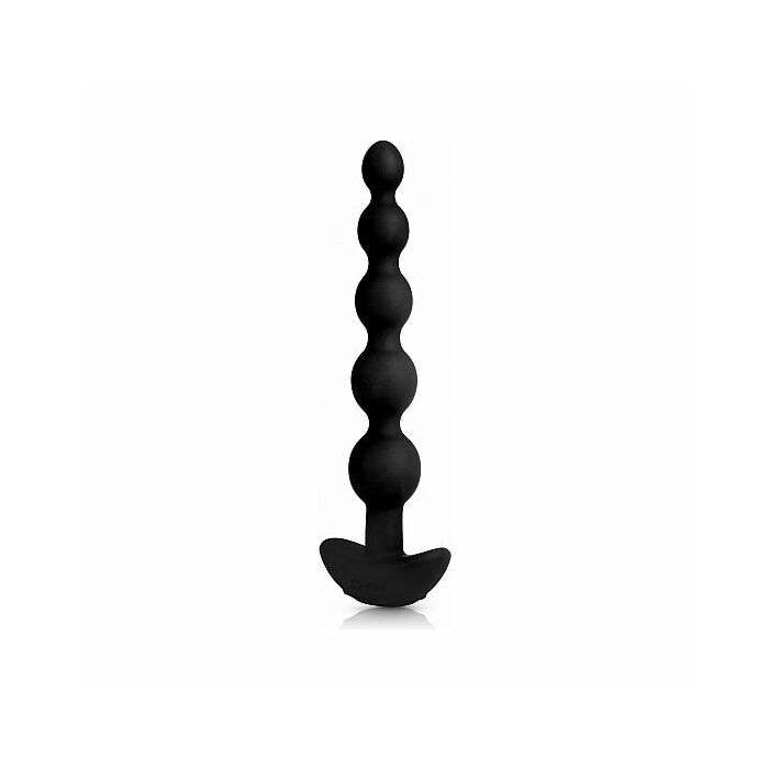 Plug con 5 palline anali in silicone con vibrazione - nero