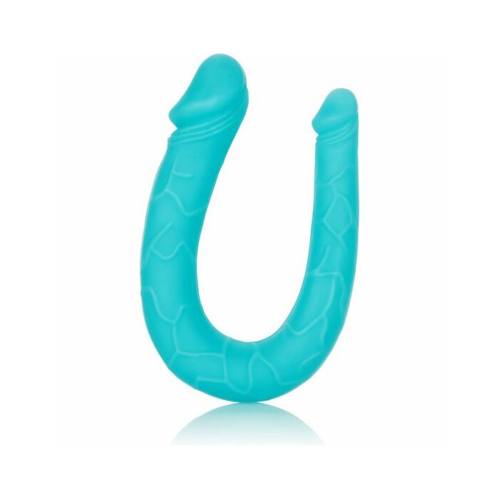 Doppio pene in silicone - turchese